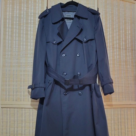 Christian Dior Other - Christian Dior Monsieur Mens 42S Navy Blue Double‎ Breasted Belted Trench Coat